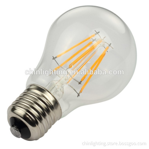 Factory direct sale epistar chips 30000 long lifespan A60 E27 LED bulb filament light